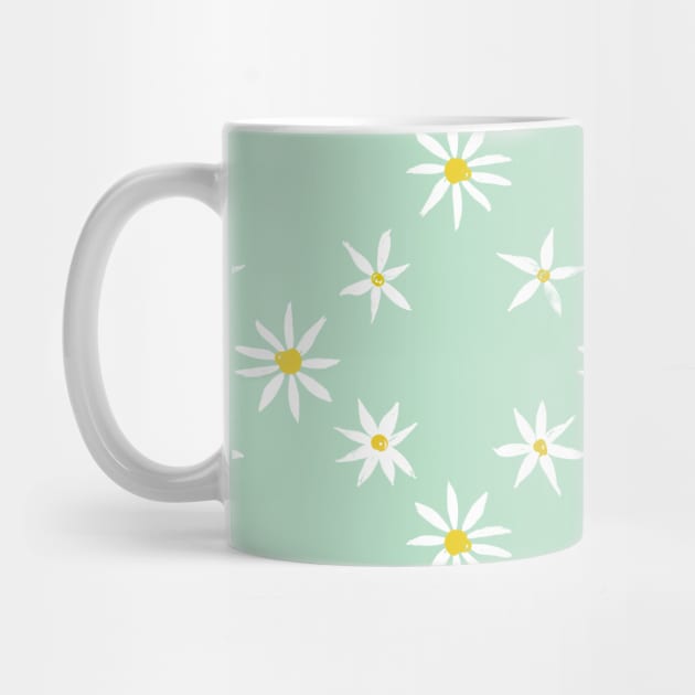 Daisy trellis on mint by crumpetsandcrabsticks